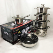 Набір посуду UNIQUE UN-5037 12 предметів (16; 16; 18; 20; 24; сковорода 24 см). Зображення №2