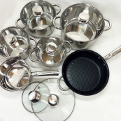 Набір посуду UNIQUE UN-5037 12 предметів (16; 16; 18; 20; 24; сковорода 24 см). Зображення №3