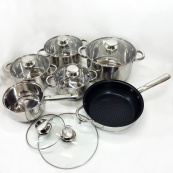 Набір посуду UNIQUE UN-5037 12 предметів (16; 16; 18; 20; 24; сковорода 24 см). Зображення №4