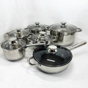 Набір посуду UNIQUE UN-5037 12 предметів (16; 16; 18; 20; 24; сковорода 24 см). Зображення №5