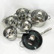 Набір посуду UNIQUE UN-5037 12 предметів (16; 16; 18; 20; 24; сковорода 24 см). Зображення №6