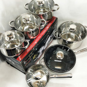 Набір посуду UNIQUE UN-5037 12 предметів (16; 16; 18; 20; 24; сковорода 24 см). Зображення №8