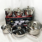 Набір посуду UNIQUE UN-5037 12 предметів (16; 16; 18; 20; 24; сковорода 24 см). Зображення №9