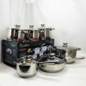 Набір посуду UNIQUE UN-5037 12 предметів (16; 16; 18; 20; 24; сковорода 24 см). Зображення №10