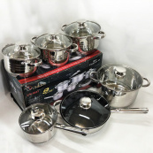 Набір посуду UNIQUE UN-5037 12 предметів (16; 16; 18; 20; 24; сковорода 24 см). Зображення №11