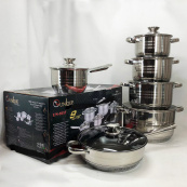 Набір посуду UNIQUE UN-5037 12 предметів (16; 16; 18; 20; 24; сковорода 24 см). Зображення №17