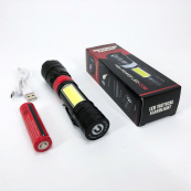 Ліхтар ручний акумуляторний PL-826-P70-COB(white+red), Портативний точковий ліхтар, Похідний ліхтарик. Зображення №7 Ліхтар ручний акумуляторний PL-826-P70-COB(white+red), Портативний точковий ліхтар, Похідний ліхтарик. Зображення №7