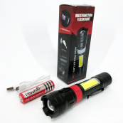 Ліхтар ручний акумуляторний PL-826-P70-COB(white+red), Портативний точковий ліхтар, Похідний ліхтарик. Зображення №13 Ліхтар ручний акумуляторний PL-826-P70-COB(white+red), Портативний точковий ліхтар, Похідний ліхтарик. Зображення №13