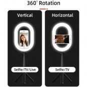 Монопод-штатив для селфи с кольцевой LED лампой Selfie Stick A8 телескопический с пультом и Bluetooth. Изображение №4