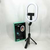 Монопод-штатив для селфи с кольцевой LED лампой Selfie Stick A8 телескопический с пультом и Bluetooth. Изображение №9