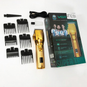 Аккумуляторная машинка для стрижки волос VGR V-280 с дисплеем и насадками качественная. Цвет: золотой. Изображение №8