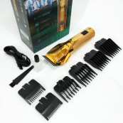 Аккумуляторная машинка для стрижки волос VGR V-280 с дисплеем и насадками качественная. Цвет: золотой. Изображение №12