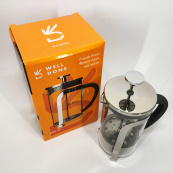 Френч-пресс Well Done WD-8016B с ручкой soft-touch 600 мл, Френч пресс стеклянный на кухню. Изображение №5