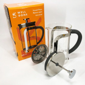 Френч-пресс Well Done WD-8016B с ручкой soft-touch 600 мл, Френч пресс стеклянный на кухню. Изображение №6