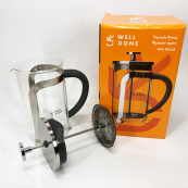 Френч-пресс Well Done WD-8016B с ручкой soft-touch 600 мл, Френч пресс стеклянный на кухню. Изображение №8