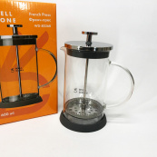 Френч-пресс Well Done WD-8036B из термостойкого стекла 600 мл, Чайник для заваривания трав прозрачный. Изображение №9