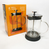 Френч-пресс Well Done WD-8038B из термостойкого стекла 800 мл, Необычный заварник для чая. Изображение №3