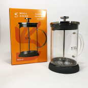 Френч-пресс Well Done WD-8038B из термостойкого стекла 800 мл, Необычный заварник для чая. Изображение №4
