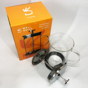 Френч-пресс Well Done WD-8038B из термостойкого стекла 800 мл, Необычный заварник для чая. Изображение №7