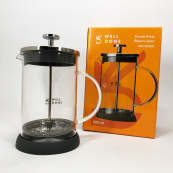 Френч-пресс Well Done WD-8038B из термостойкого стекла 800 мл, Необычный заварник для чая. Изображение №9