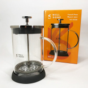 Френч-пресс Well Done WD-8038B из термостойкого стекла 800 мл, Необычный заварник для чая. Изображение №10