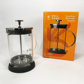 Френч-пресс Well Done WD-8038B из термостойкого стекла 800 мл, Необычный заварник для чая. Изображение №11