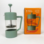 Френч-прес Well Done WD-8053A м'ятний 350 мл, Чайник самовар скляний, Чайники для заварки. Зображення №8