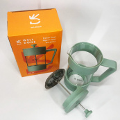 Френч-прес Well Done WD-8056A 600 мл м'ятний, Стильний скляний чайник для заварювання, Френч для чаю. Зображення №5