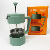 Френч-прес Well Done WD-8056A 600 мл м'ятний, Стильний скляний чайник для заварювання, Френч для чаю. Зображення №7