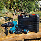 Перфоратор акумуляторний безщітковий KRAFFTEC 48V 2 акб 4.0AH дриль на акамуляторі для дому в кейсі. Зображення №7