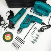 Набор электроинструментов 3в1: сетевая ударная дрель, болгарка сетевая, лобзик электрический мощный. Изображение №2