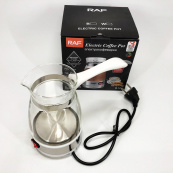 Електрична турка для кави RAF R.125 Кавоварка зі скляною чашею 500мл 600 Вт. Колір: білий. Зображення №10 Електрична турка для кави RAF R.125 Кавоварка зі скляною чашею 500мл 600 Вт. Колір: білий. Зображення №10