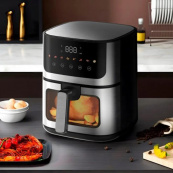 Аерогриль Rainberg RB-2268 4200 Вт аерофритюрниця безолійна без олії з регулюванням температури 8 л. Зображення №3