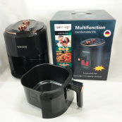 Аэрофритюрница для дома с таймером Rainberg RB-2242 на 6 л безмасляная фритюрница 3800 Вт. Цвет: черный. Изображение №2 Аэрофритюрница для дома с таймером Rainberg RB-2242 на 6 л безмасляная фритюрница 3800 Вт. Цвет: черный. Изображение №2