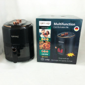 Аэрофритюрница для дома с таймером Rainberg RB-2242 на 6 л безмасляная фритюрница 3800 Вт. Цвет: черный. Изображение №3 Аэрофритюрница для дома с таймером Rainberg RB-2242 на 6 л безмасляная фритюрница 3800 Вт. Цвет: черный. Изображение №3