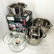 Набір каструль Rainberg RB-605 капсульне 9-ти шарове дно. Зображення №2 Набір каструль Rainberg RB-605 капсульне 9-ти шарове дно. Зображення №2