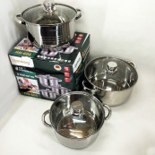 Набір каструль Rainberg RB-605 капсульне 9-ти шарове дно. Зображення №4 Набір каструль Rainberg RB-605 капсульне 9-ти шарове дно. Зображення №4