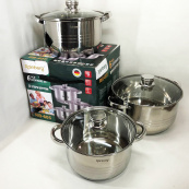 Набір каструль Rainberg RB-605 капсульне 9-ти шарове дно. Зображення №6 Набір каструль Rainberg RB-605 капсульне 9-ти шарове дно. Зображення №6