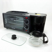 Електрична піч для сніданку 3в1 Rainberg RB-2286B 3800 Вт (піч, кавоварка, поверхня для смаження). Зображення №4