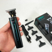 Профессиональная аккумуляторная машинка для стрижки VGR V-009 триммер для бороды и усов. Цвет: зеленый. Изображение №2
