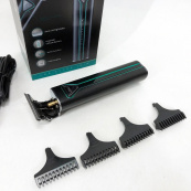 Профессиональная аккумуляторная машинка для стрижки VGR V-009 триммер для бороды и усов. Цвет: зеленый. Изображение №5