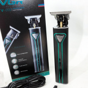 Профессиональная аккумуляторная машинка для стрижки VGR V-009 триммер для бороды и усов. Цвет: зеленый. Изображение №9