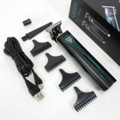 Профессиональная аккумуляторная машинка для стрижки VGR V-009 триммер для бороды и усов. Цвет: зеленый. Изображение №11