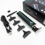 Профессиональная аккумуляторная машинка для стрижки VGR V-009 триммер для бороды и усов. Цвет: зеленый. Изображение №13