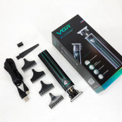 Профессиональная аккумуляторная машинка для стрижки VGR V-009 триммер для бороды и усов. Цвет: зеленый. Изображение №14