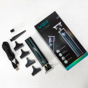 Профессиональная аккумуляторная машинка для стрижки VGR V-009 триммер для бороды и усов. Цвет: зеленый. Изображение №15