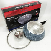 Глибока сковорода з кришкою Unique UN-5171 24 см, Сковорода для приготування на плиті, зручна на кухню. Зображення №7