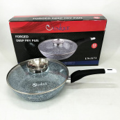 Глибока сковорода з кришкою Unique UN-5171 24 см, Сковорода для приготування на плиті, зручна на кухню. Зображення №8