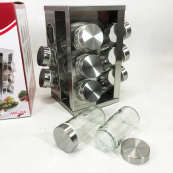 Набір ємностей для спецій на основі UNIQUE 12 в 1 Квадрат Органайзер для приправ, Стійка для спецій. Зображення №2