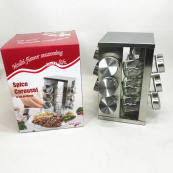 Набір ємностей для спецій на основі UNIQUE 12 в 1 Квадрат Органайзер для приправ, Стійка для спецій. Зображення №5